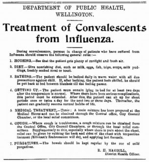 Department of Health guidelines for treating influenza