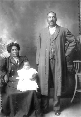 Iraia Te Whaiti with wife and child